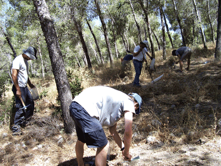 Professor Oded Lipschits team surveying Tel Azekah