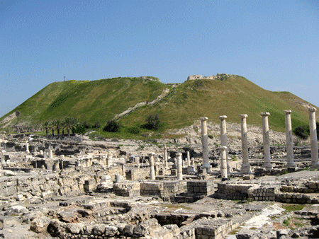 View of Beth Shean from the Greek-Roman city, Scythopolis