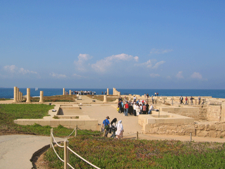 View of Pontius Pilate's palace in Caesarea