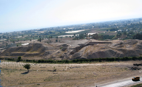 The old mound of Jericho where "the walls came atumbling down"