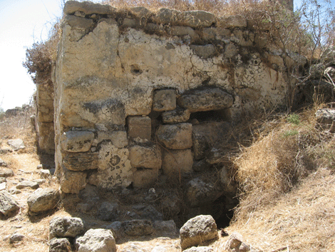 An old sheikh's tomb indicates the opening to the Cave of Adullam