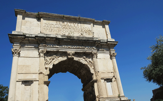 The Arch of Titus in Rome celebrates the Roman defeat of Judea The Arch of Titus in Rome celebrates the Roman defeat of Judea