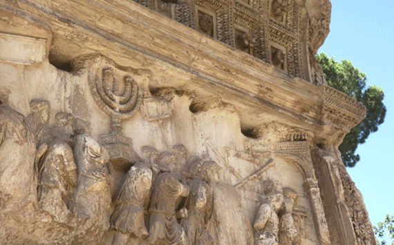 Victory over Judea procession detailed on the Arch of Titus Victory over Judea procession detailed on the Arch of Titus