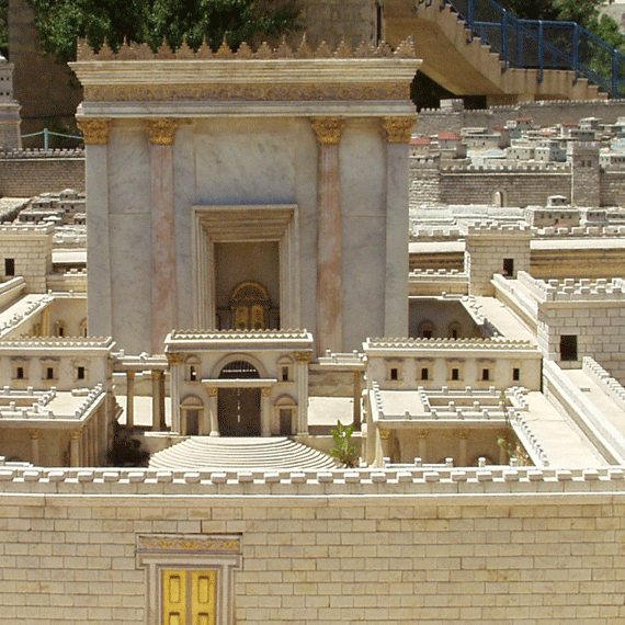 Model of the Jerusalem Temple, conquered, burned and destroyed by the Romans Model of the Jerusalem Temple, conquered, burned and destroyed by the Romans