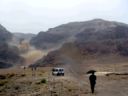 View from Qumran during a flash flood