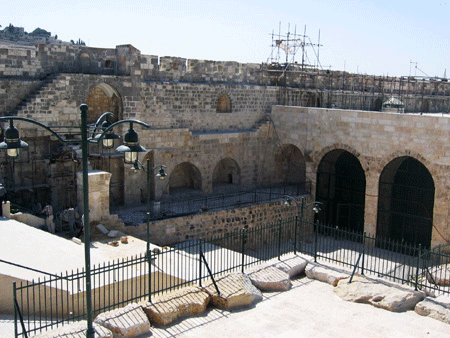 SE corner of the Temple Mount where Solomon's Stables were located