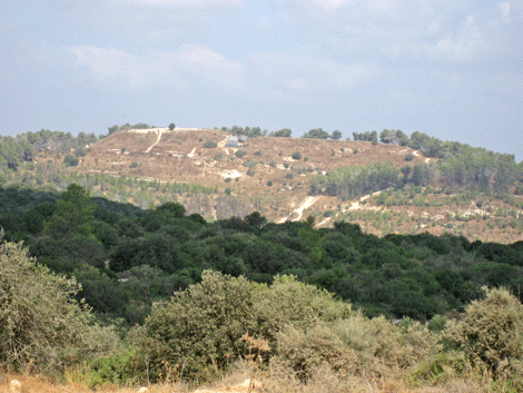 View of Tel Azekah from Khirbet Kheiyafa View of Tel Azekah from Khirbet Kheiyafa