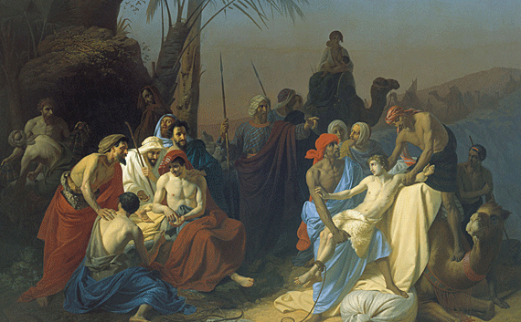 Painting of Joseph being sold off into slavery Painting of Joseph being sold off into slavery