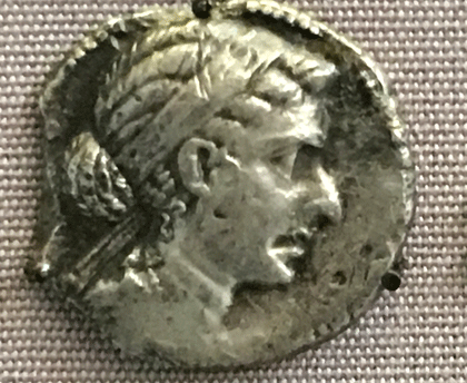 Coin with portrait of Queen Cleopatra minted in Ashkelon Coin with portrait of Queen Cleopatra minted in Ashkelon