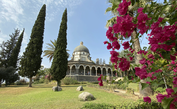 Mount of Beatitudes commemorating Jesus' Sermon on the Mount Mount of Beatitudes commemorates Jesus' Sermon on the Mount