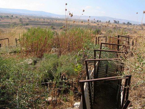 Looking at Lebanon from above the trenches at Dan