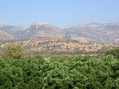 Israelii held Golan Heights, formerly Syria, as seen from Dan