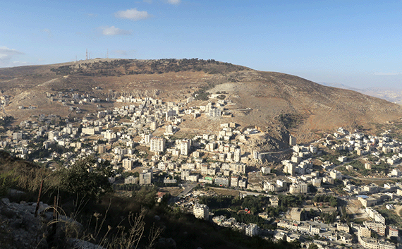 Mount Ebal as seen from Mount Gerizim, September 2016