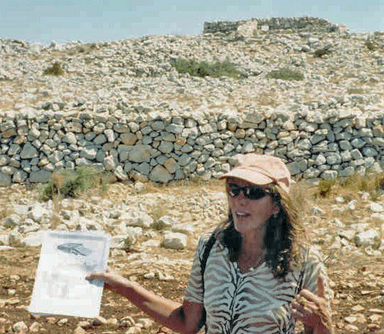 Gila guiding below Joshua's Altar on Mount Ebal in September 2000