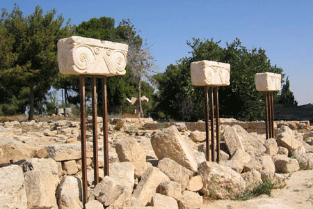 Capitals adorning the Judean Palace at Ramat Rahel Capitals adorning the Judean Palace at Ramat Rahel