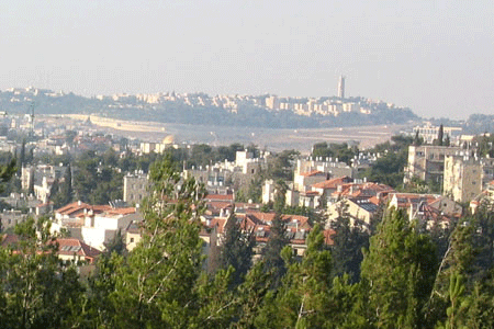 View of Jerusalem to the north of Tel Ramat Rahel View of Jerusalem to the north of Tel Ramat Rahel