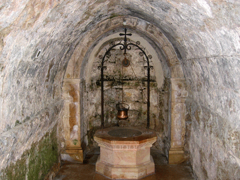 Grotto where the infant John is said to have been hidden