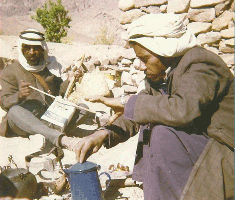 Beduin guides during Gila's Sinai trek in 1975 Beduin guides during Gila's Sinai trek in 1975