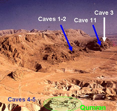 Diagram of the caves where Dead Sea Scrolls were found