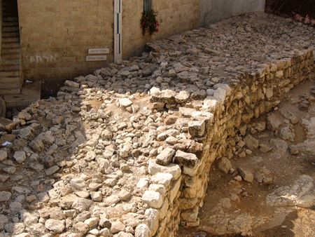 Hezekiah's Broad Wall seen in the Jewish Quarter Hezekiah's Broad Wall seen in the Jewish Quarter
