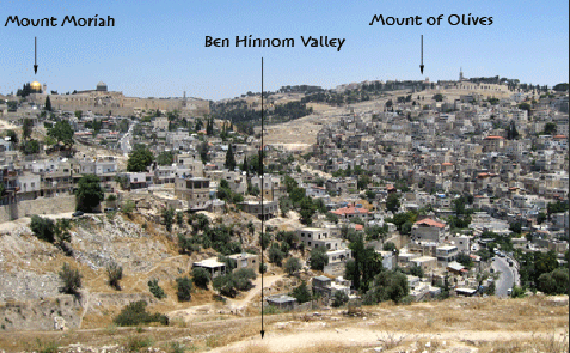 Topography of the Ben Hinnom Valley