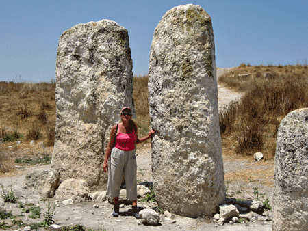 The tallest monolinths or massebot at Tel Gezer dated to about 1500 BC