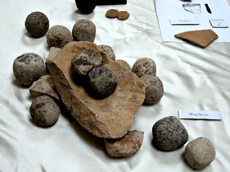 Sling stones found at Tel Gezer, 2009