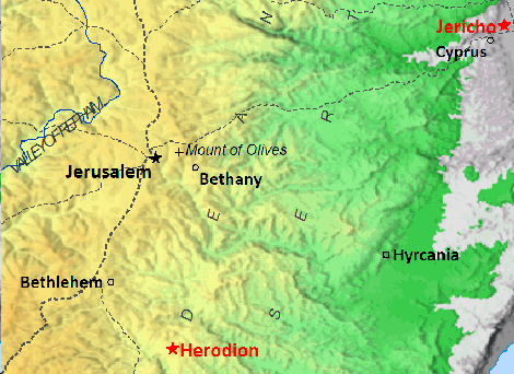 Herod's final journey was from Jericho to Herodion Herod's final journey was from Jericho to Herocion