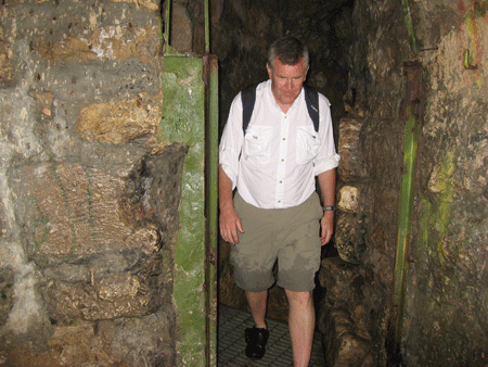 Exiting Hezekiah's Tunnel Exiting Hezekiah's Tunnel