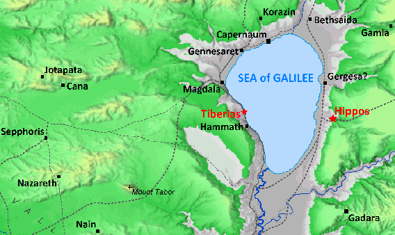 Map of Galilee with towns and villages of Jesus' day Map of Galilee with towns and villages of Jesus' day
