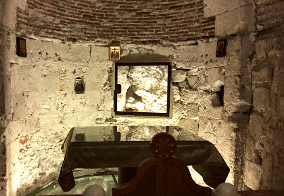 The Chapel of Adam is directly below the Golgotha or Calvary