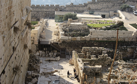 2,000 year old sidewalk under Robinson's Arch where Ben Dov's team excavated 2,000 year old sidewalk under Robinson's Arch where Ben Dov's team excavated