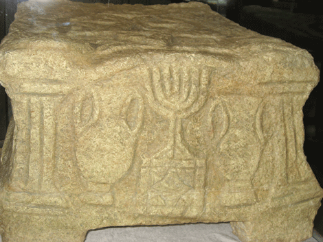 Menorah relief found in middle of Magdala's synagogue of Jesus' day