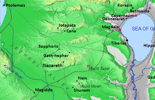 Map of Galilee in Second Temple period