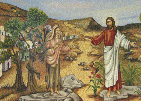 Jesus meeting Mary Magdalene Mosaic
