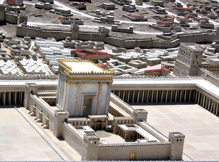 Model of the Second Temple as if one were standing on the Mount of Olives Model of the Second Temple as if one were standing on the Mount of Olives