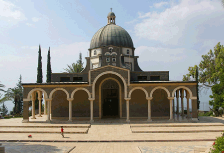 Boy playing with truck on the Mount of Beatitudes