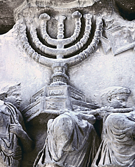 Menorah on the Arch of Titus in Rome Menorah on the Arch of Titus in Rome