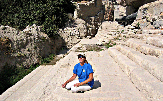 Steps leading down to the Pool of Siloam excavated in 2005