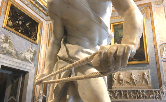 Bernini's David in Rome about to kill Goliath Bernini's David in Rome about to kill Goliath