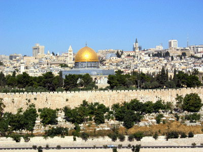 View of the Temple Mount from the Mount of Olives