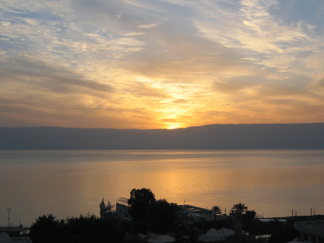 Sunrise over the Sea of Galilee as seen from Tiberias Sunrise over the Sea of Galilee as seen from Tiberias