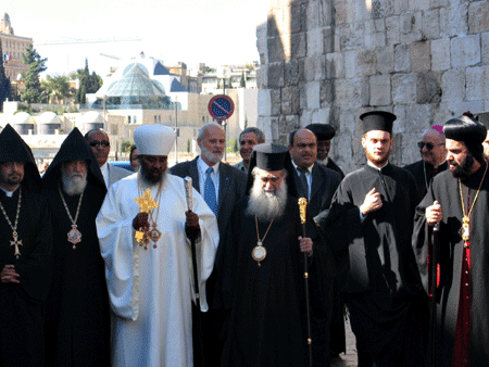 Ethiopian Patriarch leads a procession at the Jaffa Gate