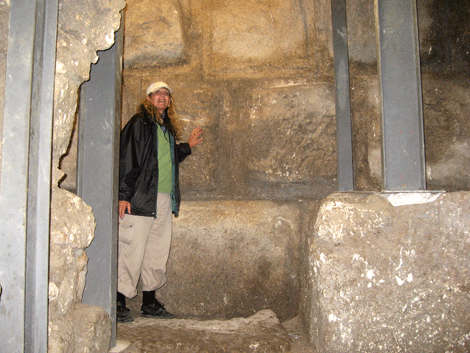 Standing by the Western Wall under first century AD sidewalk Standing by the Western Wall under first century AD sidewalk