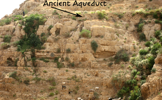 Ancient Herodion and Turkish period aqueducts still carry water to Jericho