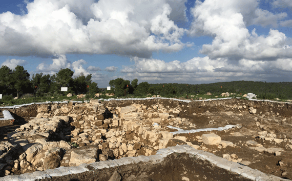 The so-called Philistine area on the summit of Khirbet a-Ra'i